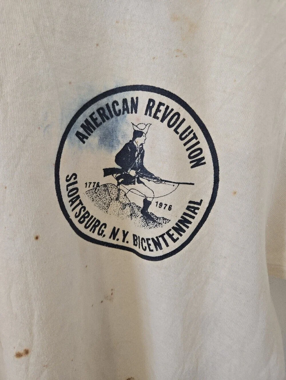 Vintage Bicentennial American Revolution T Shirt Mens Medium Sloatsburg NY 70s - Picture 3 of 7